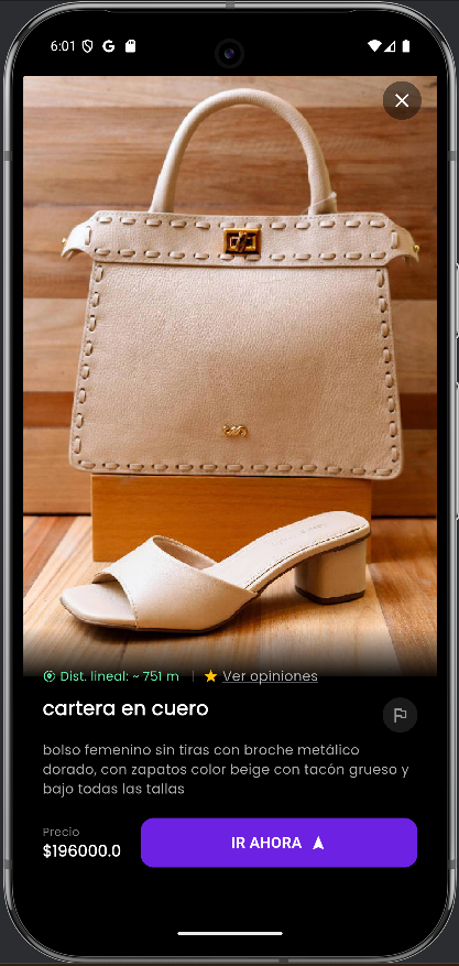 Detalle de producto en Zentro App